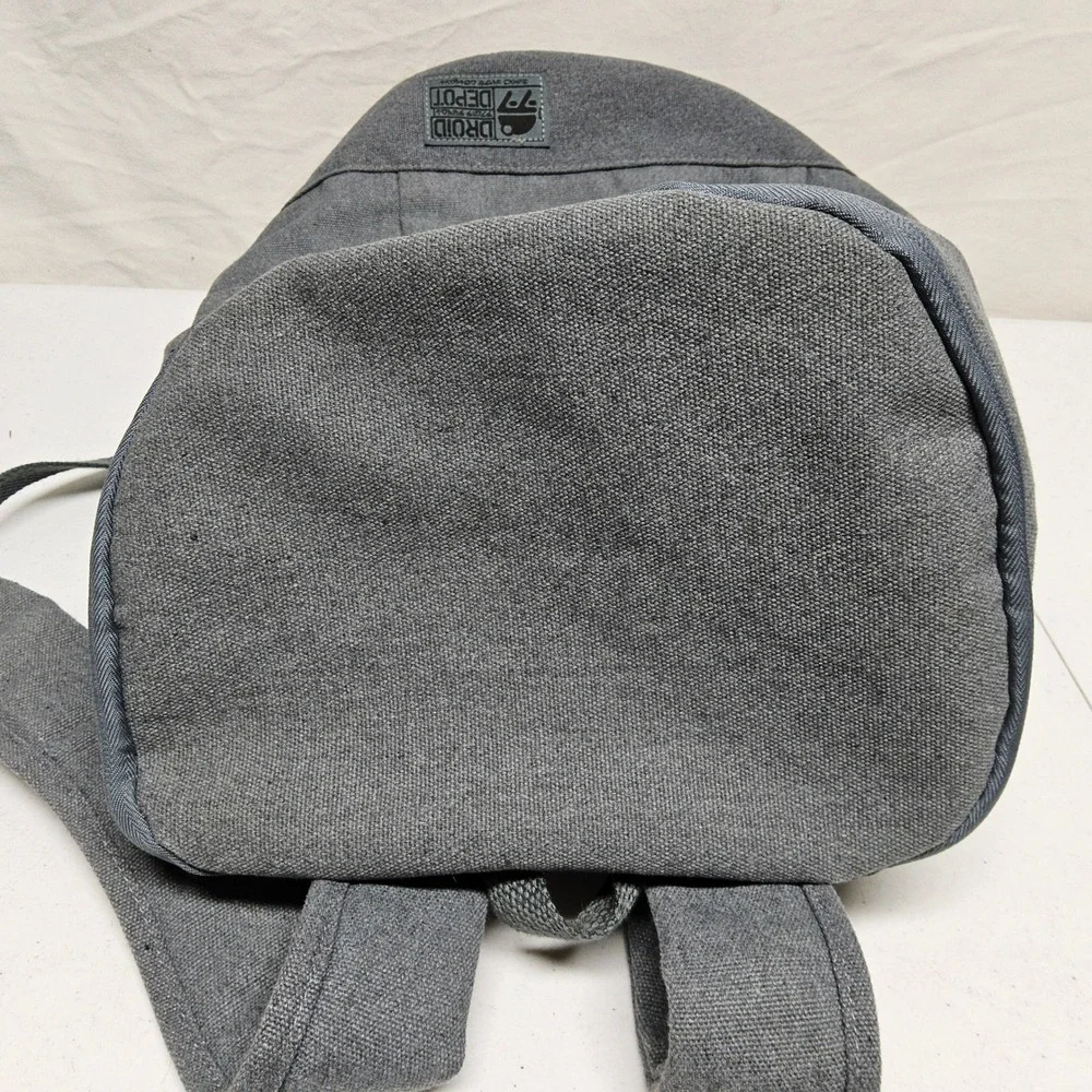 Disney Star Wars Galaxys Edge Droid Depot Backpack Gray Canvas Industrial Bag